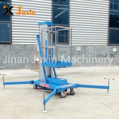 Hydraulic Aerial Platform Manual Material Lift Single Telescopic Mast Electrical Aluminum Ladder Personal Lift