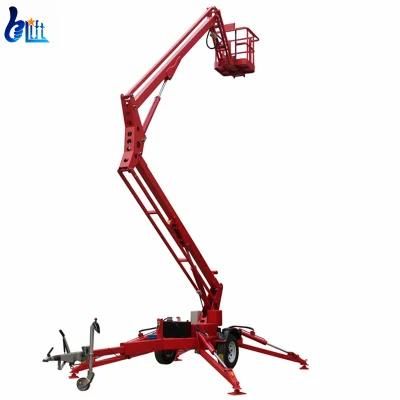 18m Electric Bucket Lifter Telescopic Towable Cherry Picker Boom Lift