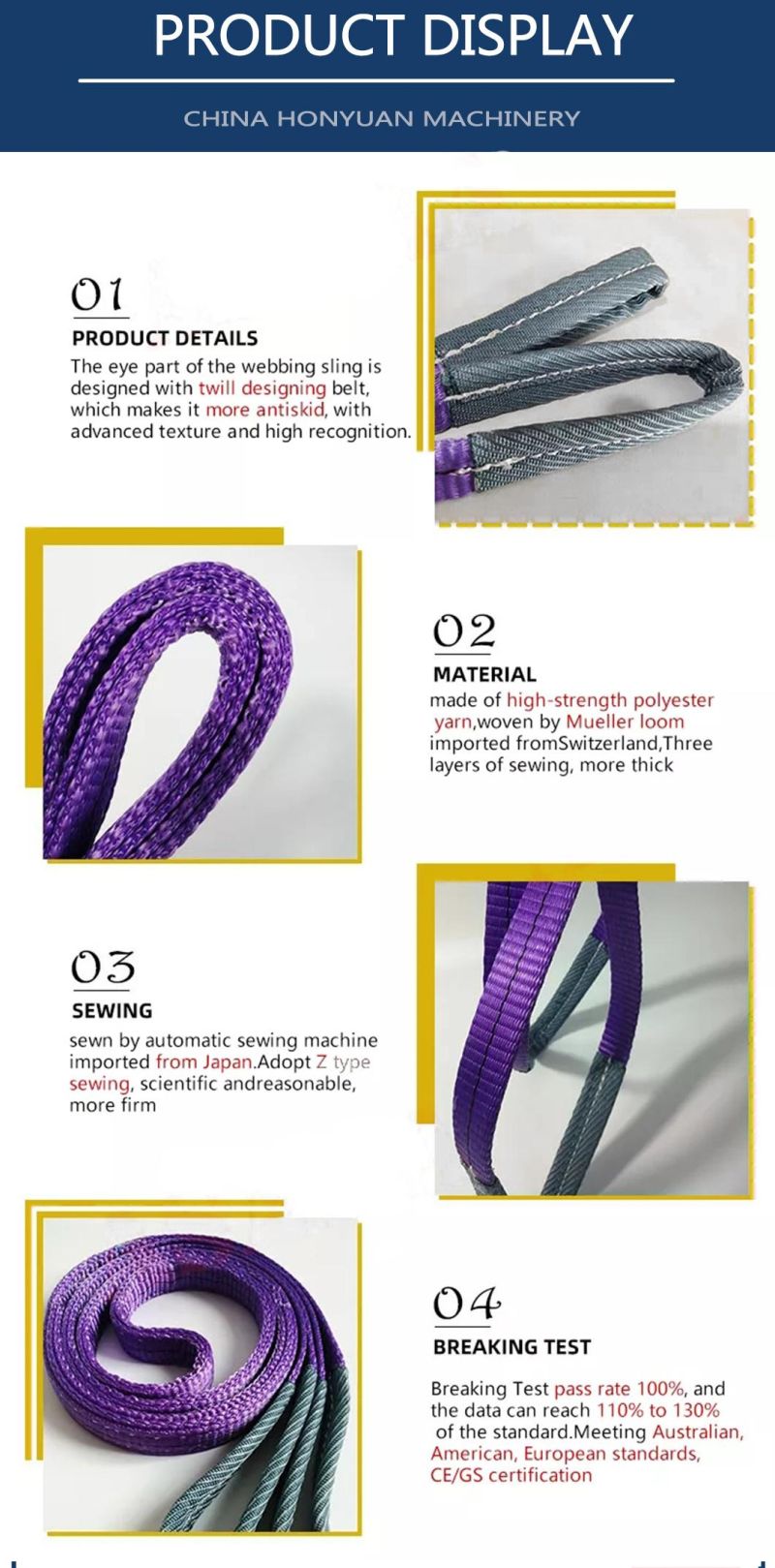 OEM or Customized Wll 3t Polyester Round Sling