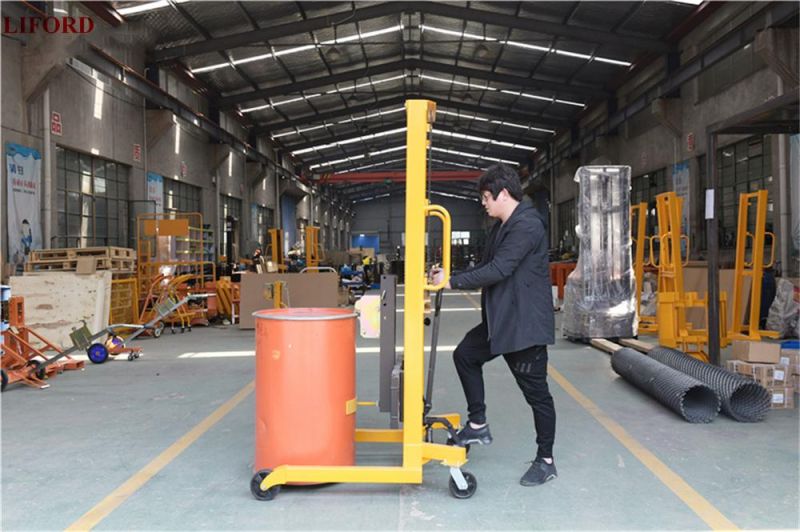 400kg 1.5m Lifting Height Hydraulic Drum Stacker Hydraulic Drum Lifter