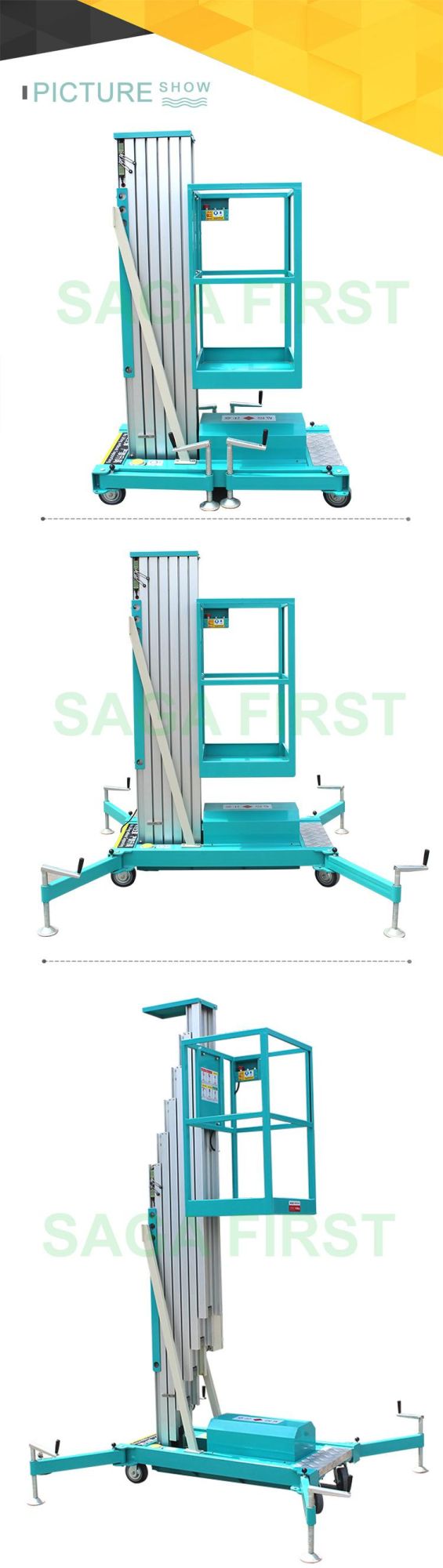 6-24m Small Industrial Residential Hydraulic Aluminum One Man Lift with Ce