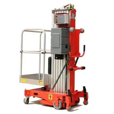 Professional 4m 6m 8m 10m 12m 14m Mobile Type Aluminum Alloy Hydraulic Single Mast One Man Aerial Work Platform Lift