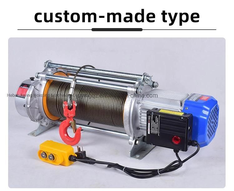 CD-K Type 220V/380V 500-1000kg 750-1500kg 1000-2000kg Multifunctional Aluminum Sheet Electric Wire Rope/ Cable Hoist Winch with Pure Copper Motor