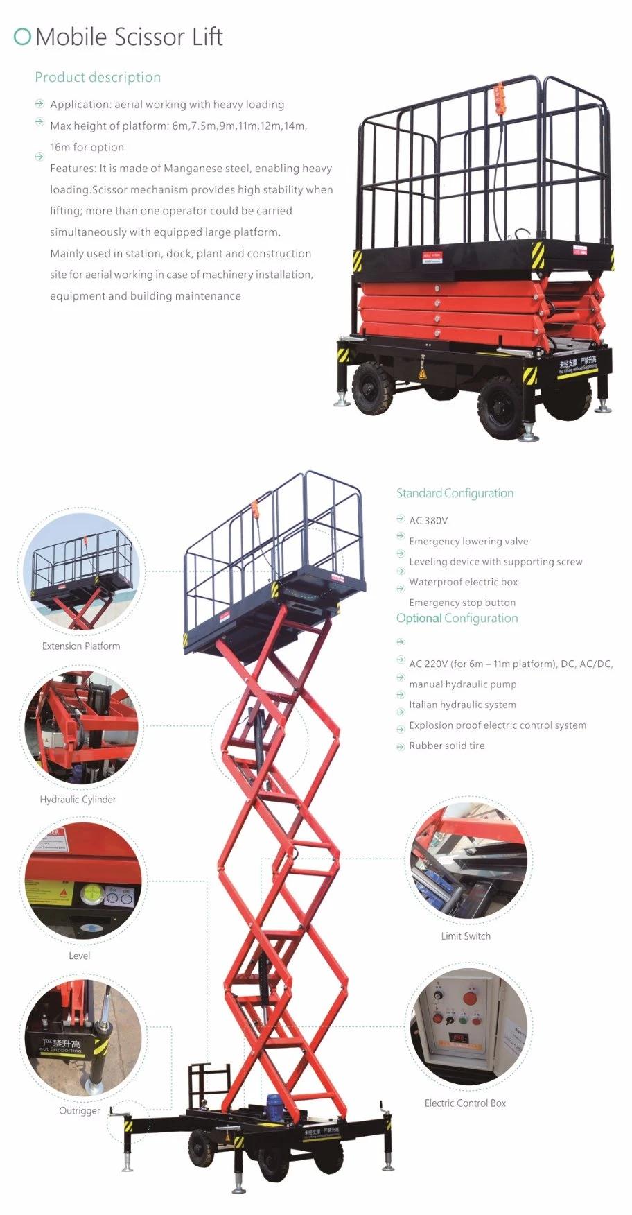 Aerial Working Platform Hydraulic Scissor Lift Equipment (11m)