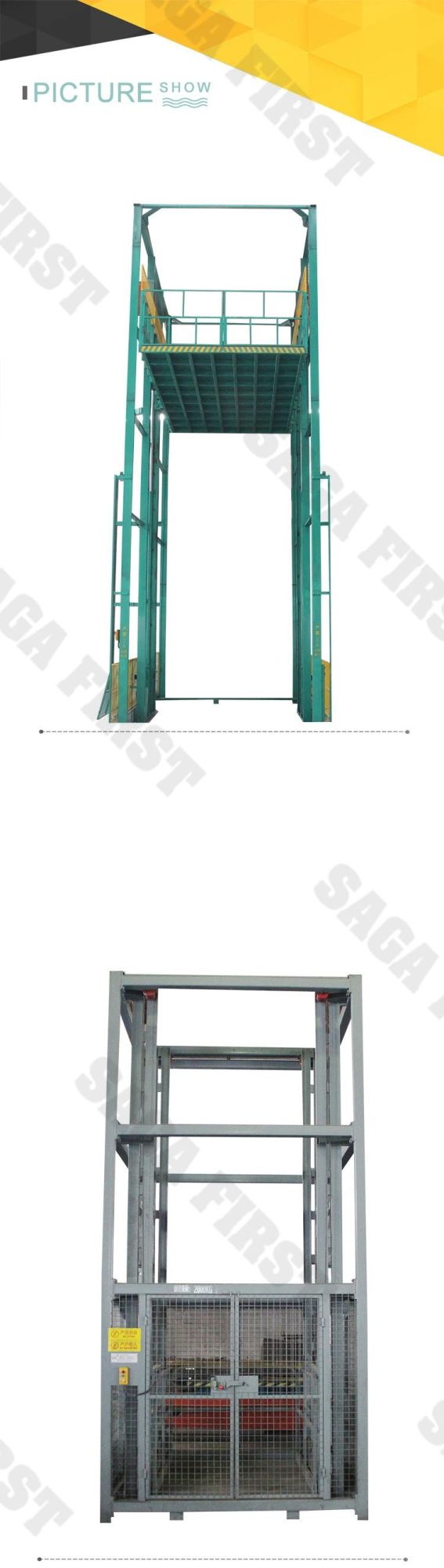 10ton Industrial Vertical Hydraulic Goods Lift Machine with Ce
