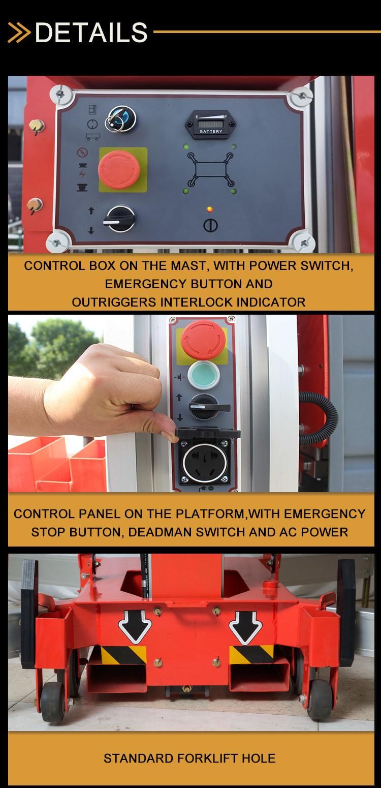 4.7-12m Height High-End Single Mast Aluminum Alloy Lift
