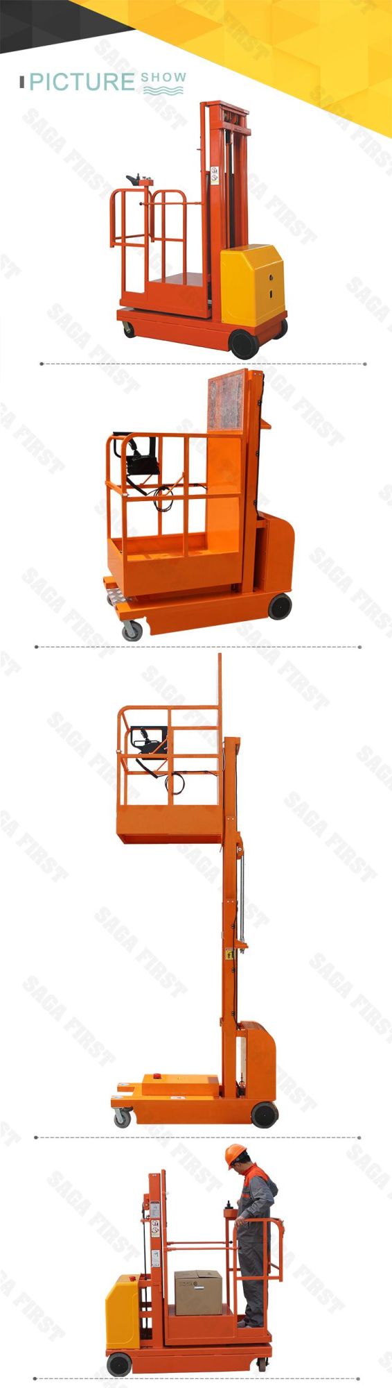 Aerial Pick up Cargo Truck Order Picker Lift Machine