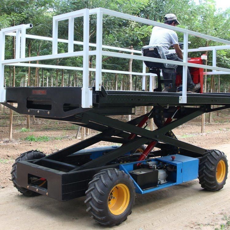 Self-Propelled Lift Fully Automatic Scissor 0.9-3.4m Electric Aerial Lift Table Work Platform 700kg Four Wheels