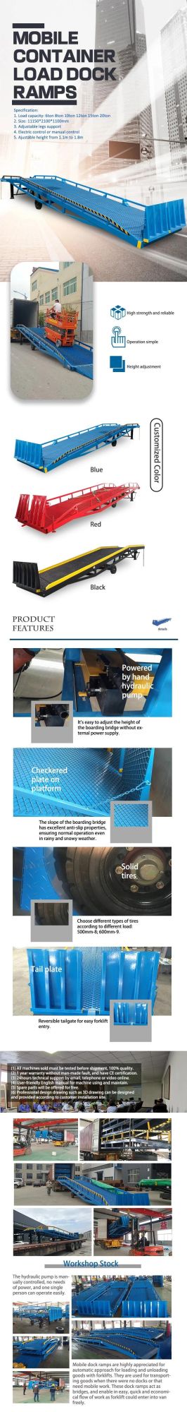 6ton -15ton Load Capacity Container Loading & Unloading Forklift Ramp with CE ISO