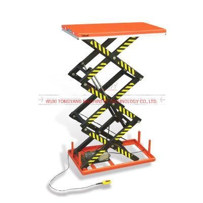 Stationary Lift Table Platform Three Scissors Electric Lift Table