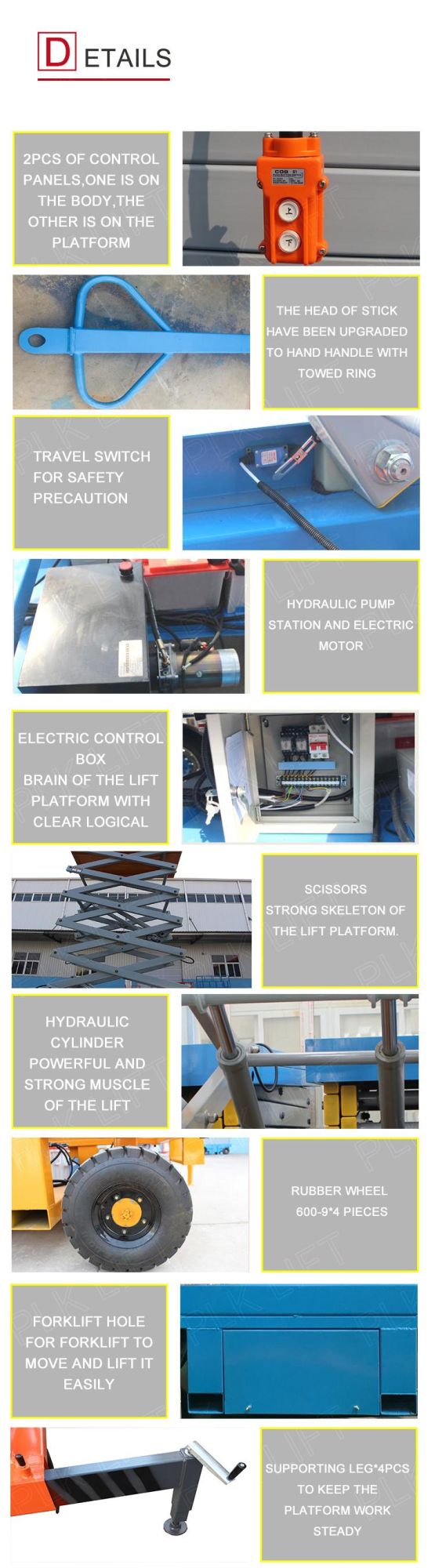 High Quanlity 14m Semi Electric Scissor Lift with Light Weight