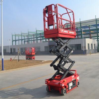 Acess Rental Awp Self Propelled Electrical Scissor Lift 6m 8m Aerial Working Platform for Indoor Maintenance