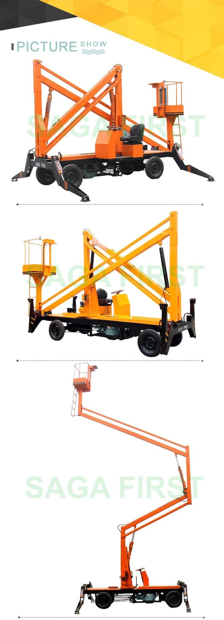 Ce ISO Arm Folded Mobile Articulating Cherry Picker