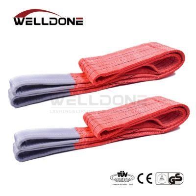 5 Ton Capacity 5m or OEM Length 150mm Width Lifting Cheap Price 5t Webbing Sling Belt Red Color Safety Factor 8: 1 7: 1 6: 1