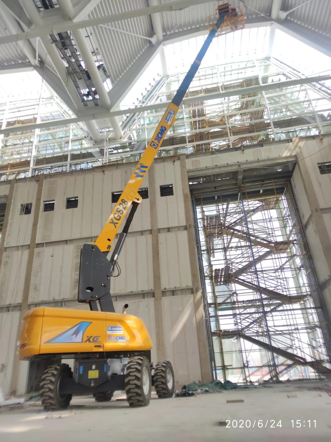28m Platform Hydraulic Mobile Xgs28 Telescopic Boom Lift Platform