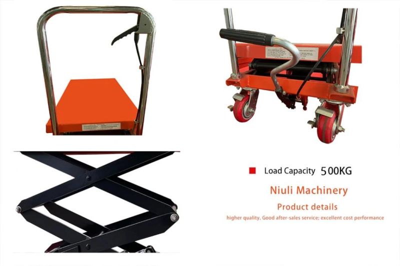 Lifting Platform 500kg Manual Mobile Hydraulic Scissor Lift Table Truck