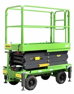 7.5m Platform Height 500kg Load Manual Pushing Hydraulic Lift