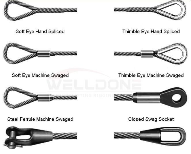 Thimble Eye Hand Spliced Steel Wire Rope Sling by Hydraulic Press Machine