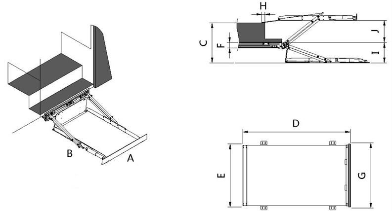 Ce and Emark Certified Wheelchair Lift Table Loading 300kg for Wheelchair Occupant