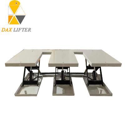 E Shape Hydraulic Drive Rising Cargos Fixed Scissor Lift Table