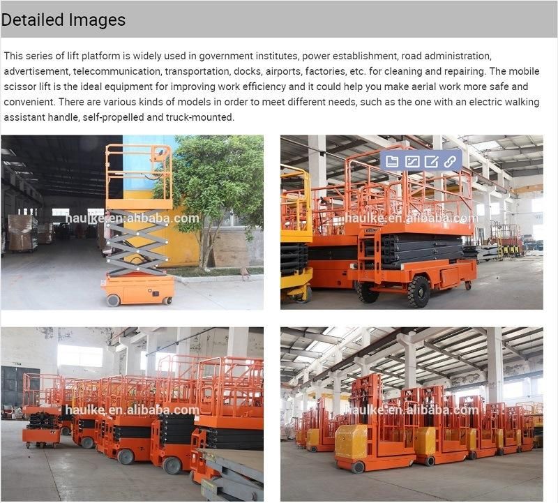 China Tracked Crawler Electric Self Propelled Scissor Lift for Aerial Working Platform Table Lift Table