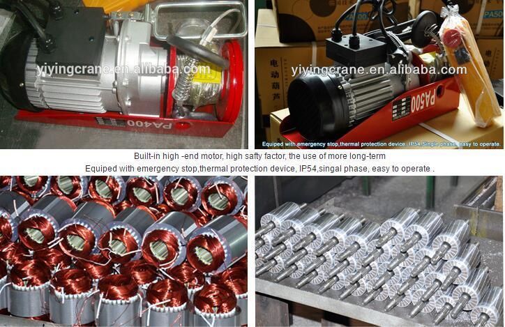 PA600 Model Mini Electric Wire Rope Hoist Electric Winch
