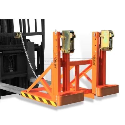 Heavy Duty 500kg*2 Load Capacity Forklift Mounted Runner-Belt Drum Grabbers