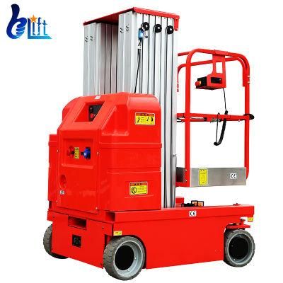 9.5m Hydraulic Aerial Single Mast Lift Automatic Aluminum Lifter