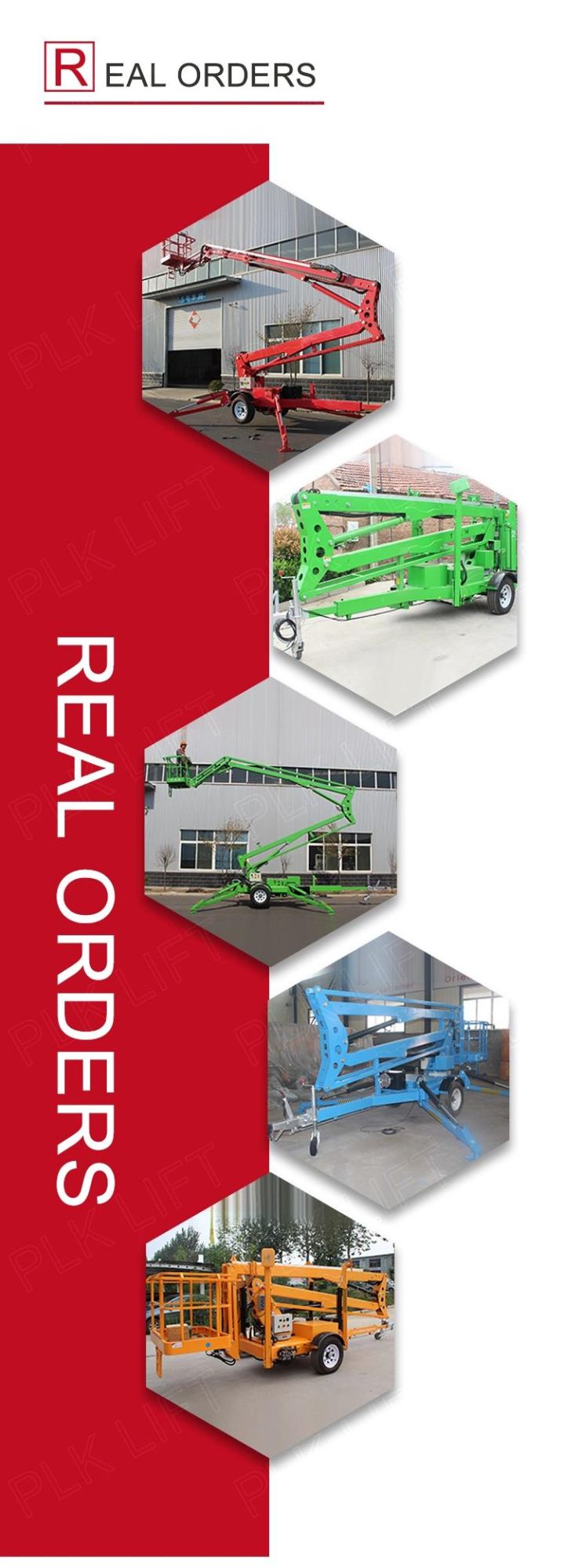 Hydraulic Diesel Motor Powered Towable Boom Lift Cherry Pickers for Sale