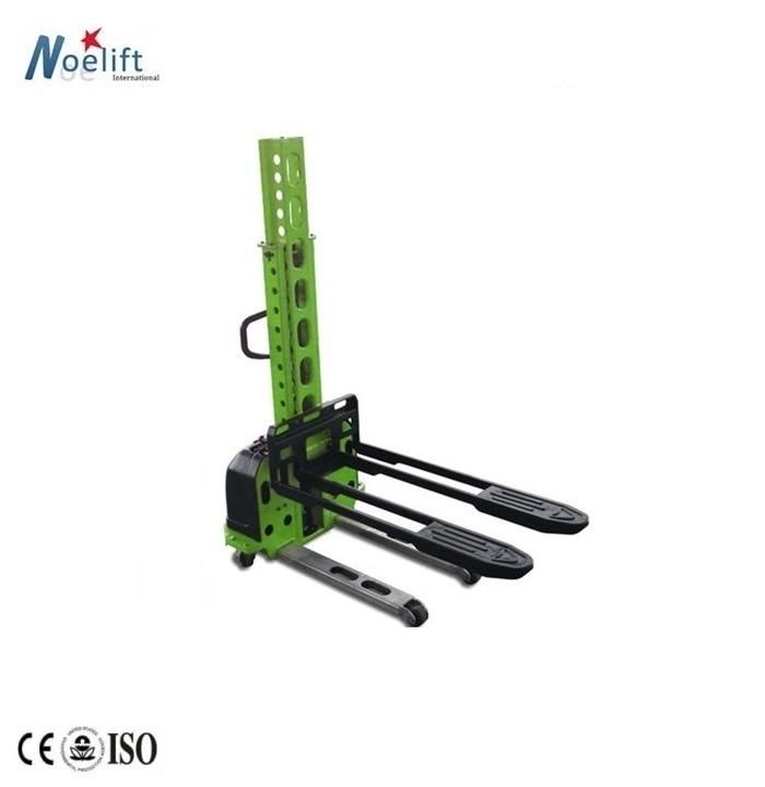 Mini Electric Stacker 500kg 800/1000/1300mm Unload Container Self-Loading Forklift Truck