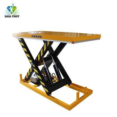 2000kg Load Weight Cargo Goods Hydraulic Scissors Lift Tables Air Lifting Jack