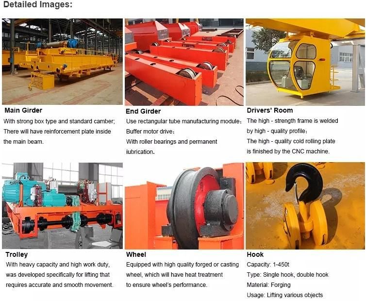 Heavy Duty 15t Double Beam Casting Bridge Crane with Foundry Use