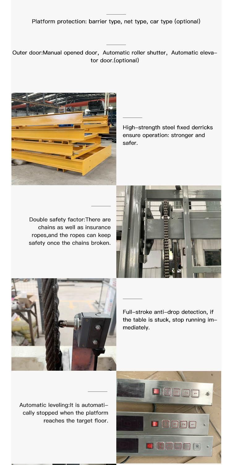 Warehouse Factory Stationary Hydraulic Lifting Platform Small Cargo Lift