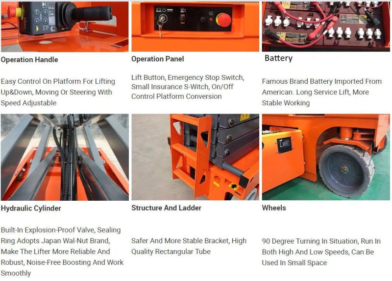 230kg Loading Capacity Mini 3m, 3.9m Height Self Propelled Electric Walking Hydraulic Lifting Scissor Lift Aerial Work Platform for Sale
