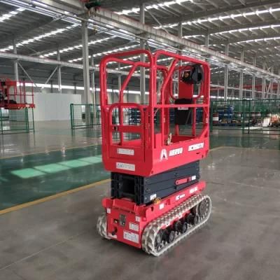 Hered 5m 7m Apw Mini Small Indoor in House Rough Terrain Rubber Tracked Crawler Scissor Lift Aerial Work Platforms
