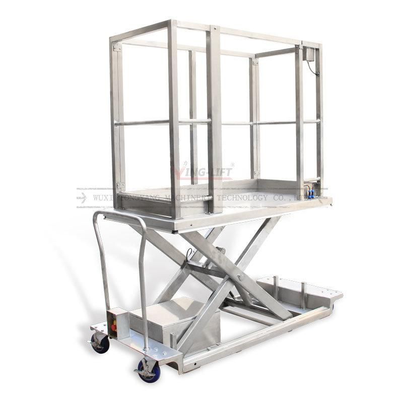300kg Load Capacity Hydraulic Lifting Stainless Steel Mechanical Electric Scissor Lift Table