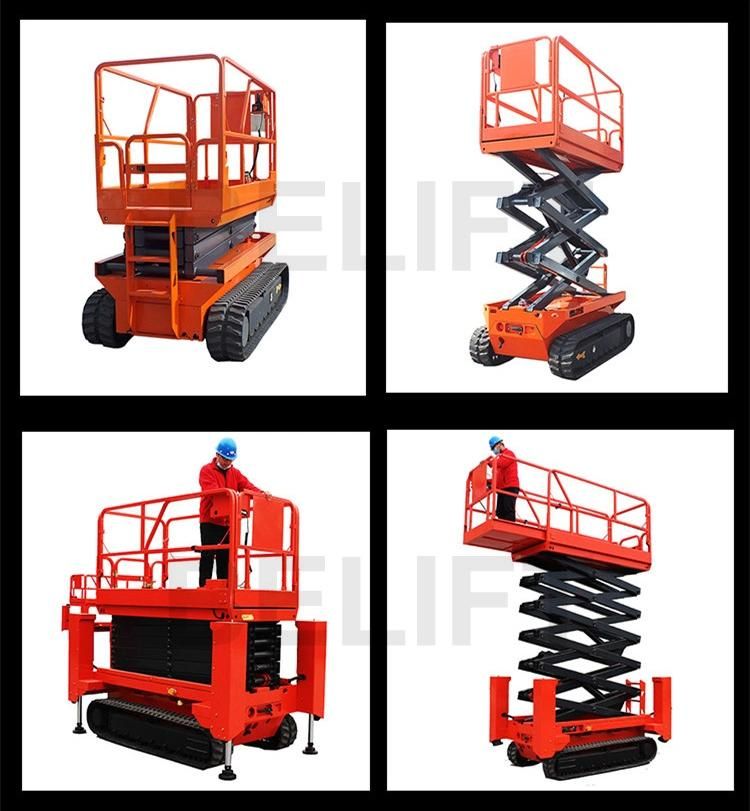 6m 8m 10m Electric Crawler Lifts Self Propelled Walking Scissor Man Lift