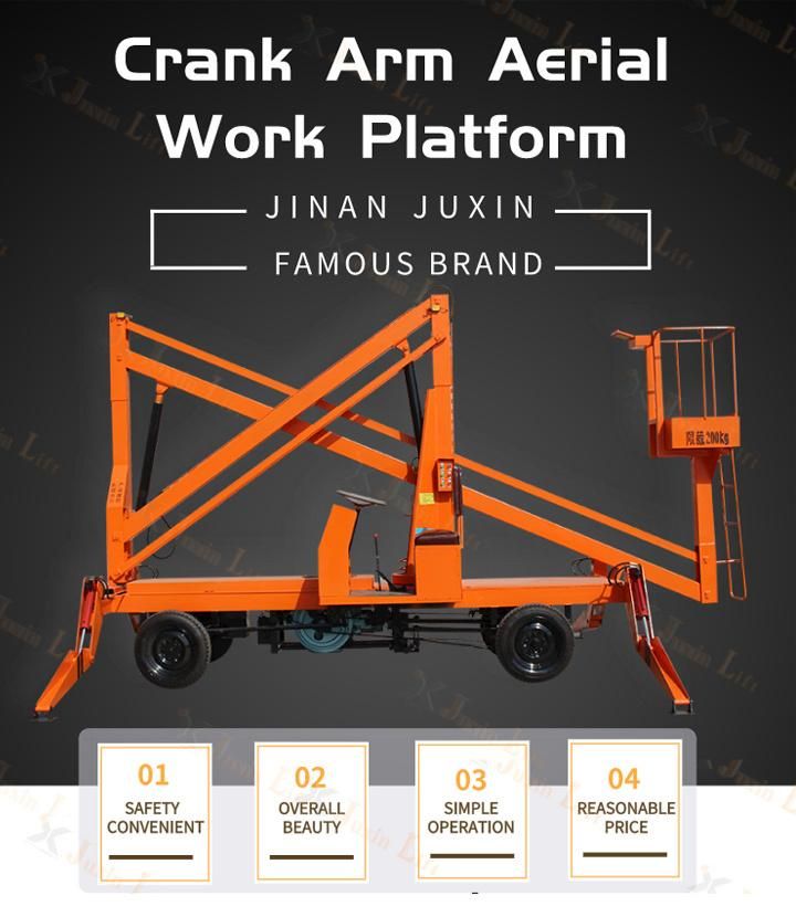 4-16m 200kg China Hot Sale Low Price Articulating Mobile Hydraulic Boom Lift with Ce ISO Certification