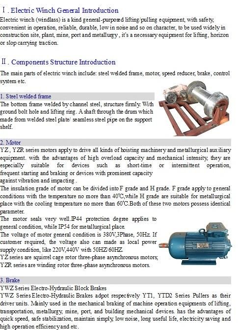 Slideway Winch Pulling Materials, Ship, Ore up and Dowm