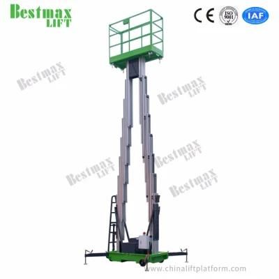 AC Powered 10m Working Height Double Mast Mobile Vertical Lift