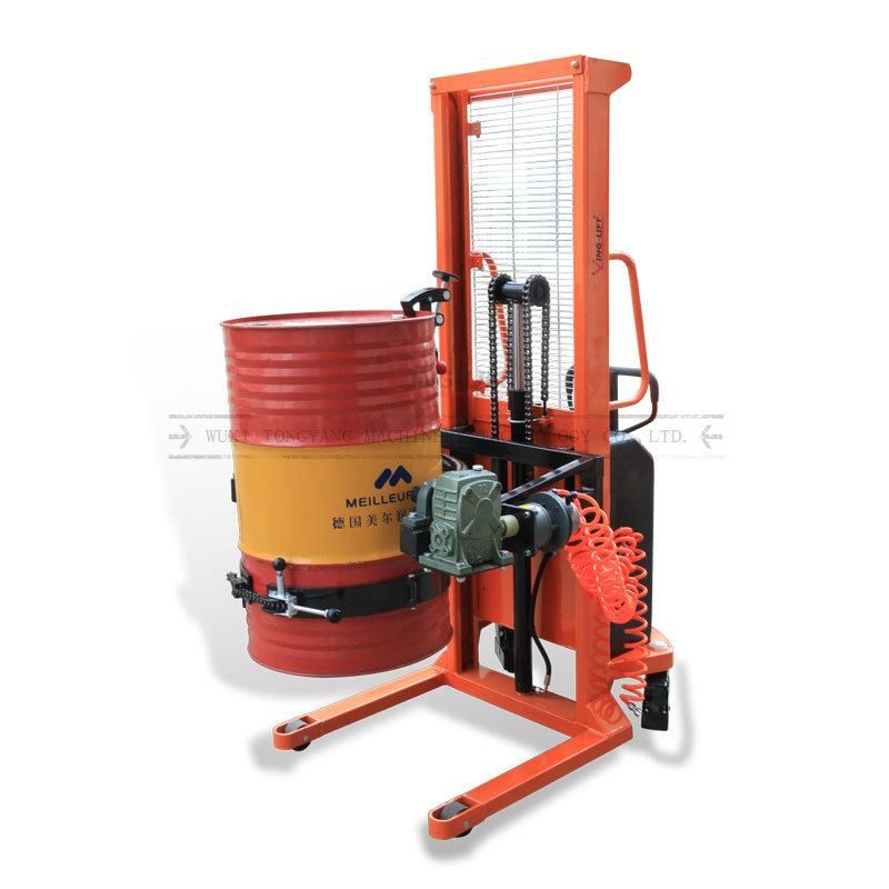 Steel Drums and 200L Plastic Rimmed Drums Pneumatic Lifting and Rotating Drum Rotator