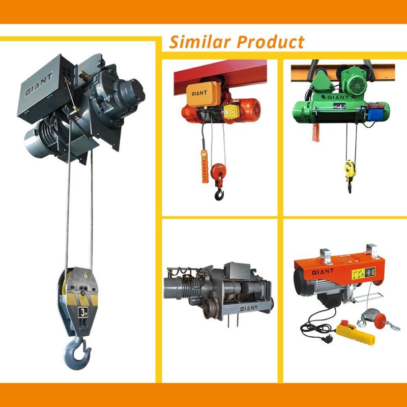 380V Double Speed Electric Hoist Remote Crane Electric Wire Rope Crane Block with Trolley China Manufactory with Best Price (CD1/MD1)