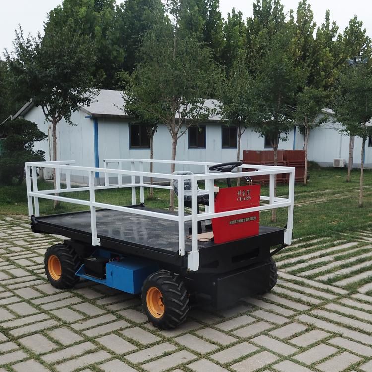 Self-Propelled Lift Fully Automatic Scissor 0.9-3.4m Electric Aerial Lift Table Work Platform 700kg Four Wheels