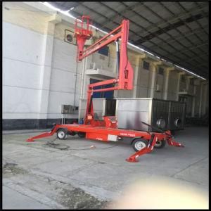 Electric Battery Trailer Crank Arm Aerial Lift Platform