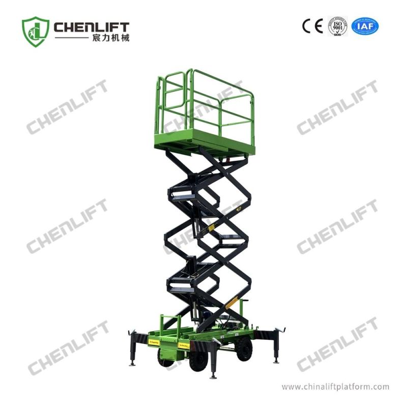 9m Manual Pushing Scissor Lift for Work at Height with 1t Capacity (MK900T)