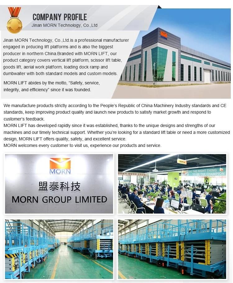 6m 8m 9m 10m 12m 14m 16m 18m Mobile Hydraulic Scissor Man Lifting Platform Lift with Battery for Sale