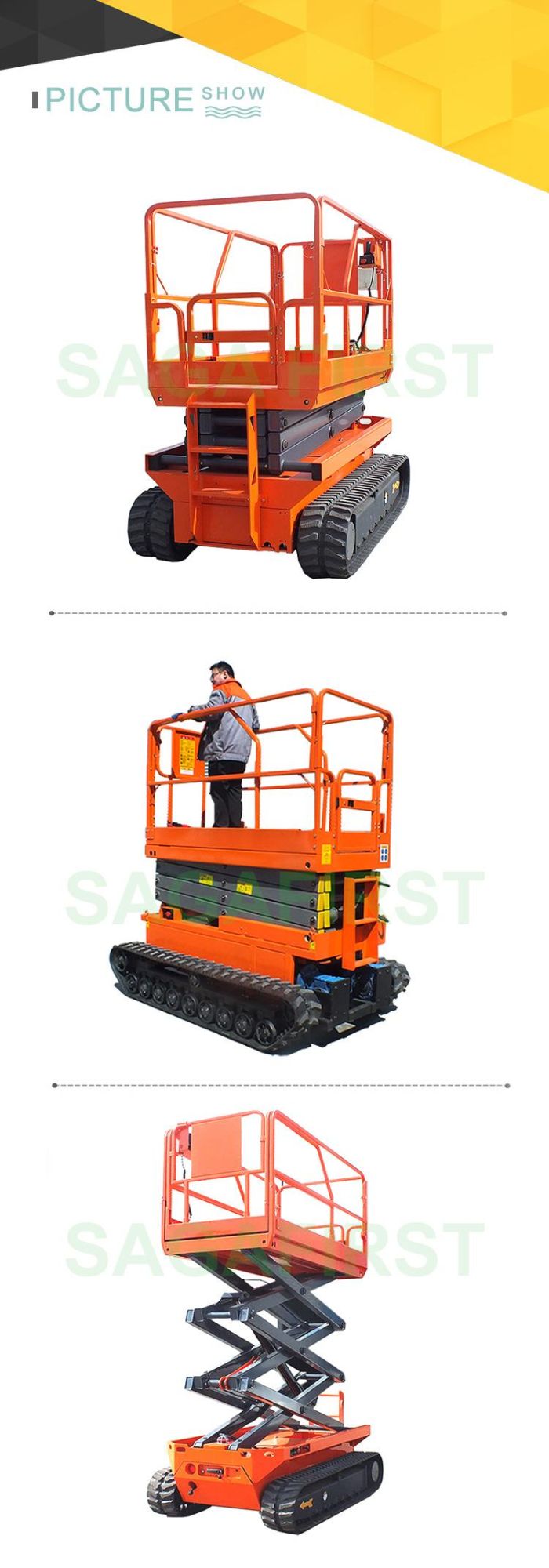 10m Crawler Tracked Hydraulic Scissor Working Platform Lift for Sale