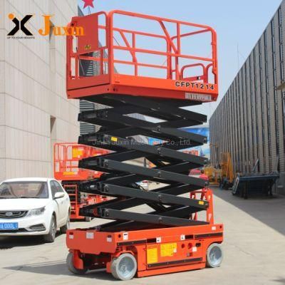 230kg Loading Capacity Mini 4m Height Self Propelled Electric Walking Hydraulic Lifting Scissor Lift Aerial Work Platform