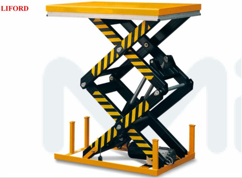 1t 2t Electric Hydraulic Triple Scissors Lift Platform Ht Series