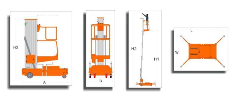 Aerial Work Electric Lift Table Multi-Mast Aluminium Alloy Lifting Platform